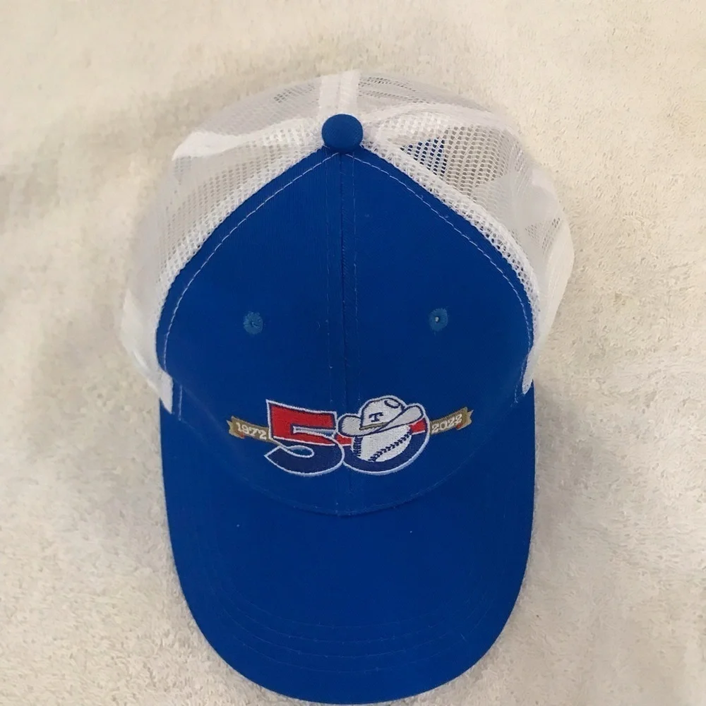 Idegy's Texas Rangers 50th Anniversary Adjustable Blue & White Baseball Cap